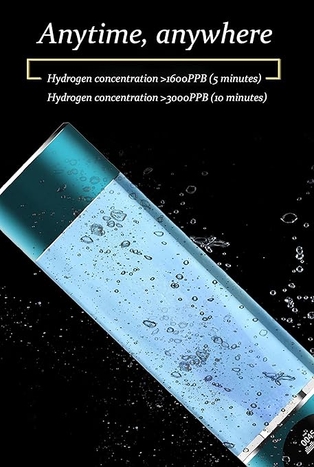 260ml Hydrogen Water Bottle Generator, 5000ppb Molecular Hydrogen Rich Water Generator, Portable Hydrogen Water Ionizer Machine with SPE and PEM Technology for Fitness
