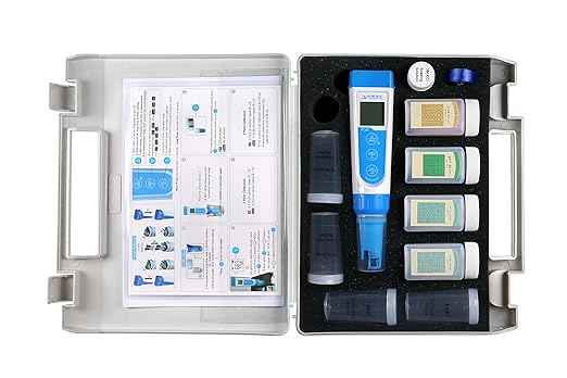 APERA INSTRUMENTS AI316 Premium Series PC60 5-in-1 Waterproof pH/EC (Conductivity) /TDS (ppm) & LLC-AI1109 8oz. pH Calibration Buffer Solution Kit (pH 4.00, 7.00 & 10.01)