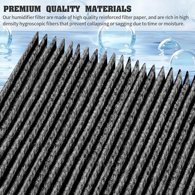 DerBlue 4pcs Wick Replacement Filter and 2pcs Top Fill Humidifier Replacement Filters Compatible with LEVOIT Superior 6000S Smart Evaporative Humidifier