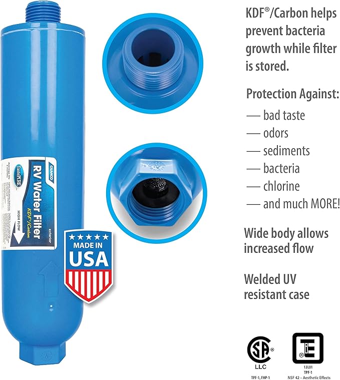 Camco TastePURE Camper/RV Water Filter + Camper/RV Water Pressure Regulator