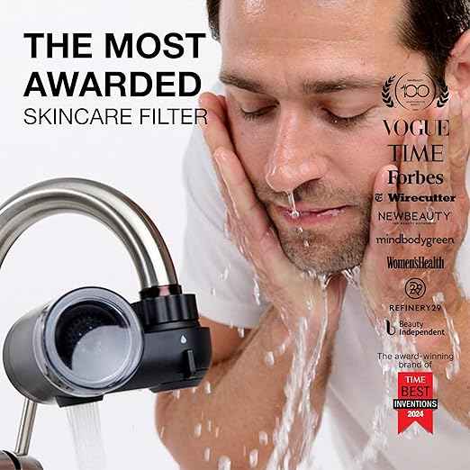 Filterbaby Skincare Filter 2.0, Bathroom Sink Filter Faucet for Men and Women’s Skin Care, 99.9% Chlorine Removal – 0.000001 mm Carbon Fiber, Clinically Tested, Skin Hydration in 2 Weeks (Black)