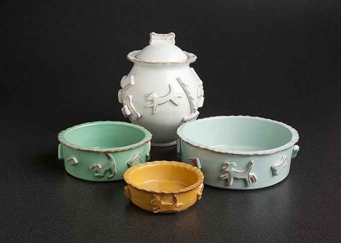 Carmel Ceramica PDSB3003 Baby Blue Dog Food/Water Bowl, Small