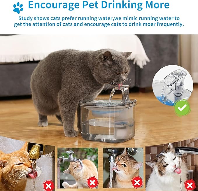 6 Pack Cat Water Fountain Filter, Diameter 4.1 Inch, Square Sponge Filters Apply to Automatic Pet Fountain Filter Replacement