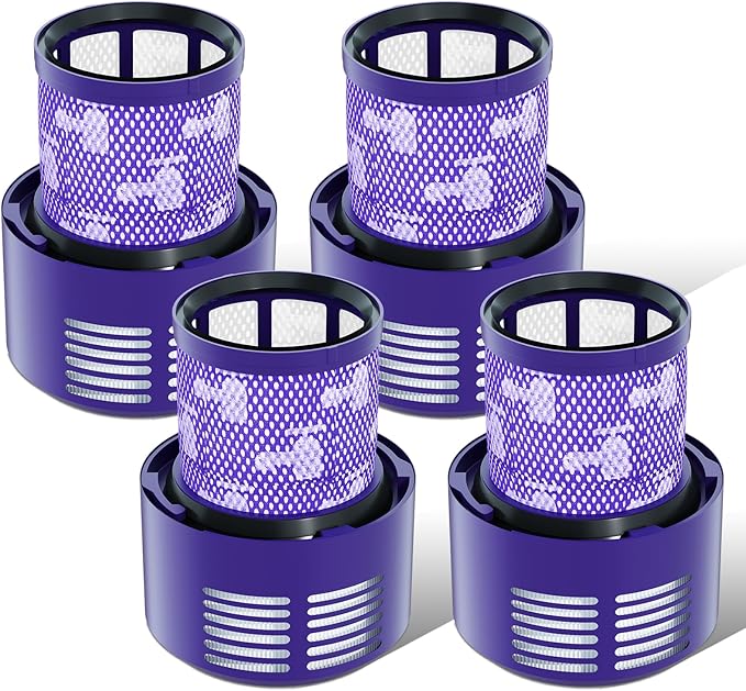 Vacuum Filter Replacement Parts Compatible with Dyson Cyclone V10 Series, V10 Total Clean, V10 Absolute, V10 Animal, V10 Motorhead, SV12 Vacuums, Compare to Part 969082-01 (V10-4 Pack) - AquaVibe
