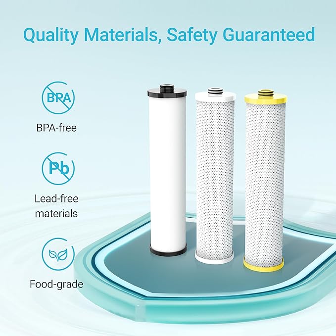 Aquacrest WF51 Water Filter Replacement for Aquasana® Filter Replacement | AQ-5300+R | Claryum® 3-Stage Max Flow AQ-C3M-R | AQ-6300M, Reduce Up to 99% of Chlorine, Taste and Odor, 3 Counts
