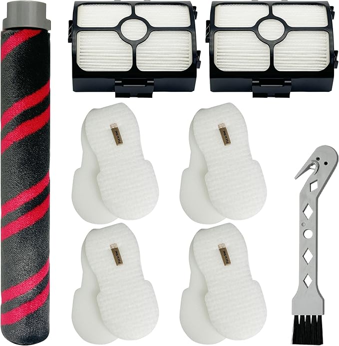 Replacement Brush Roller and Filter for Shark HZ3002/ HZ3000 Vacuum Cleaner- 1 Brush Roller +2 Vacuum Filters+4 Foam & Felt filters+1 Cleaning Tool - AquaVibe