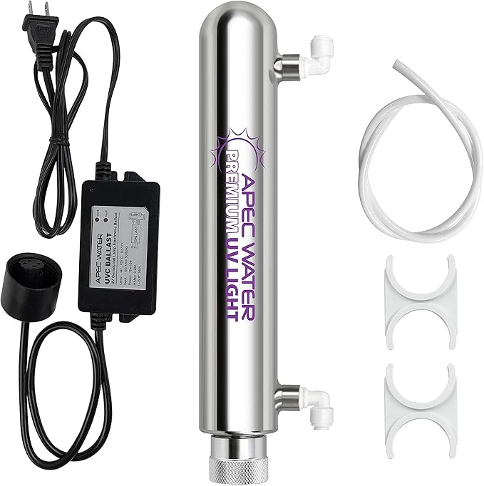 APEC Intense Stainless Steel Ultra-Violet Sterilizer Water Filtration Kit UG-UVSET-1-4-SS