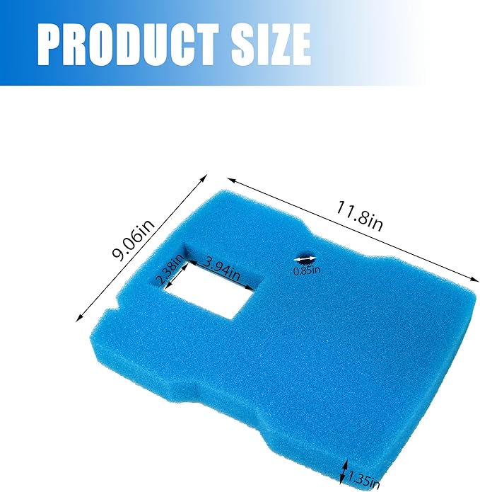 Pond Filter Pad Sponge Media Pad Replacement, for Sunsun 660 GPH Fountain Pump UV Sterilizer CUF-6000 Filter, for VIVOHOME 530/660 GPH Outdoor Pond Filter Pad 4 Pack