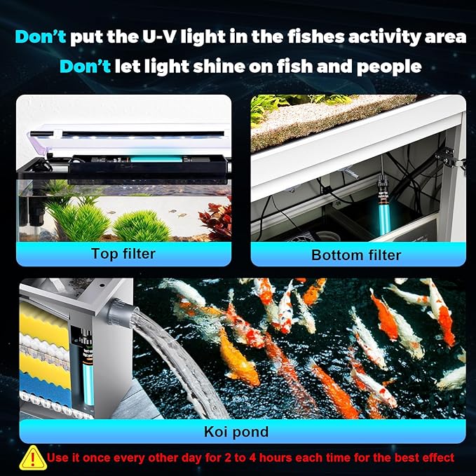 hygger 32W Aquarium U-V Light for 200-2200 Gallon, Pond Water Clarifier for Green Water and Algae Clean, for Koi Pond, Large Fish Tank, Swimming Pool, Cold Plunge, Spa