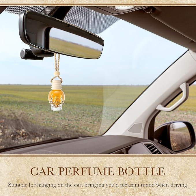 BBTO 100 Pcs Car Air Fresheners Diffuser with Wooden Cap - Empty Aromatherapy Diffuser Clear Fragrance Holder Pendant Hanging Perfume Fresheners for Car Decor (Clear Spooky)