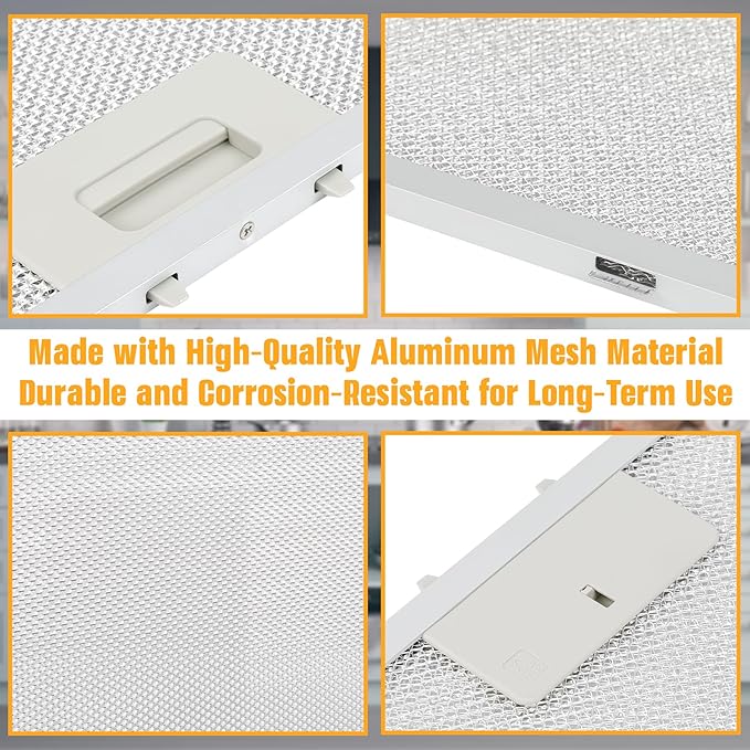 2 Pcs WB02X11011 Range Hood Grease Filter (14.5"×11.75") Fits GE Range Hood JV636H1SS JV636H2SS JV536H1SS JV536H2SS JV535H1WW JV635H1BB JV635H2CC, etc - 5-layer aluminum mesh - AquaVibe