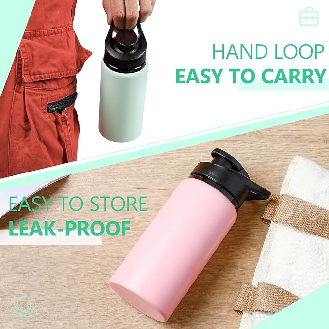 Domensi 36 Pack Aluminum Water Bottle Bulk Reusable Water Bottle, Lightweight Easy Carry Leakproof with Snap Lid Travel Bottles, for Gym Outdoor Sports Cycling Camping Fishing (20oz,Morandi Colors)