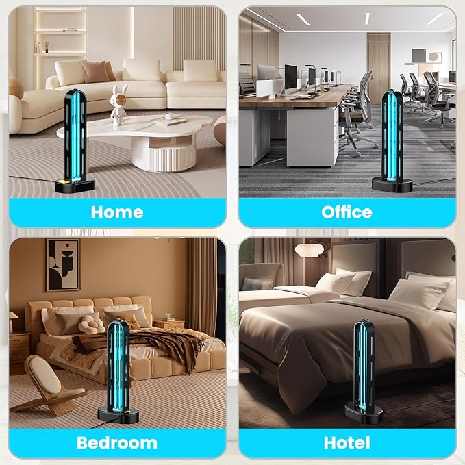 UV Light Sanitizer, Ultraviolet Lamp with Remote Control for Bed Bugs and Dust Mites, Home Disinfection Device UV Lamp for Home, Room & Kitchen, Ultraviolet Light with 3 Speed Timings