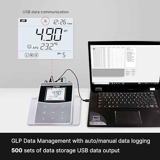 Apera Instruments AI521 PH800 Laboratory Benchtop pH Meter Kit, 0.01 pH Accuracy, GLP Data Management (USB output), BNC connector