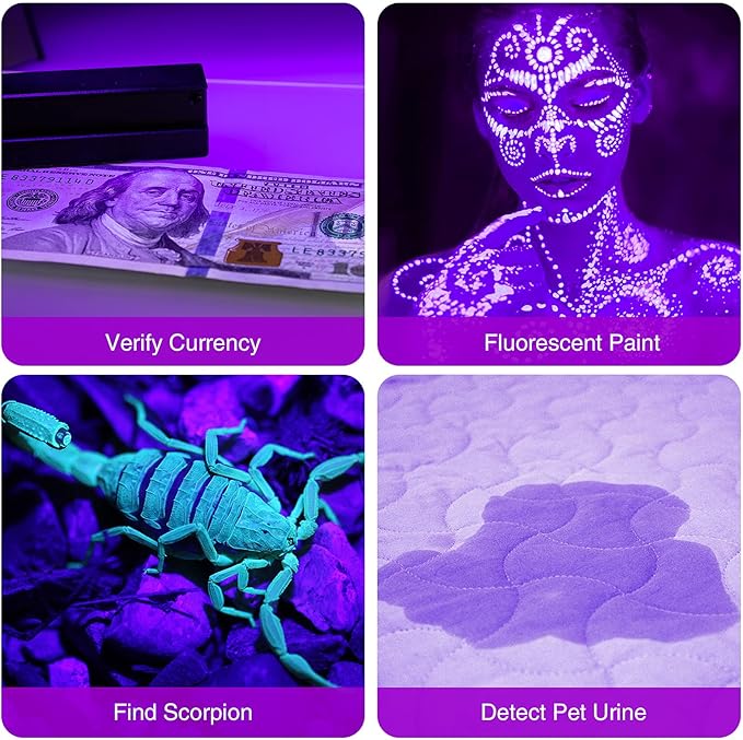 COSOOS UV Flashlight Black Light, Mini Pen Light with 395nm Ultraviolet Blacklight, Waterproof Pet Urine Detector Light for Dog/Cat, Dry Stains, Resin Curing, Bed Bug