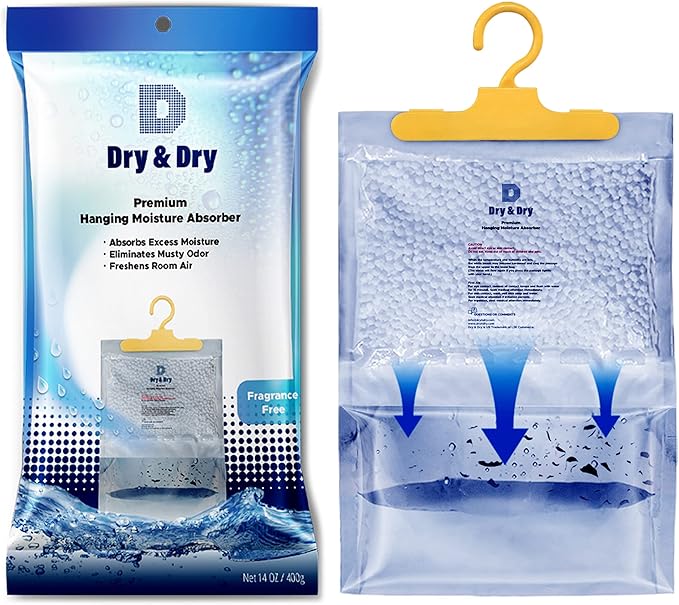 Dry & Dry 44 Pack[14 OZ] Premium Moisture Absorbers Dehumidifiers for Home Dehumidifier for Basement Dehumdifiers for Bedroom Small Dehumidifiers - Dehumidifiers Moisture Absorber