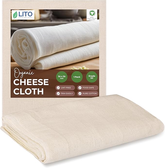 Cheesecloth | Nut Milk Bag, Fine Mesh Filter, Reusable Straining| Grade 50 (1 Sq yard) | Cotton Unbleached Butter Muslin cloth for Cooking, Yogurt, Juicing| Cheese Cloth for Crafts|1 Pack (9 Sq Feet)