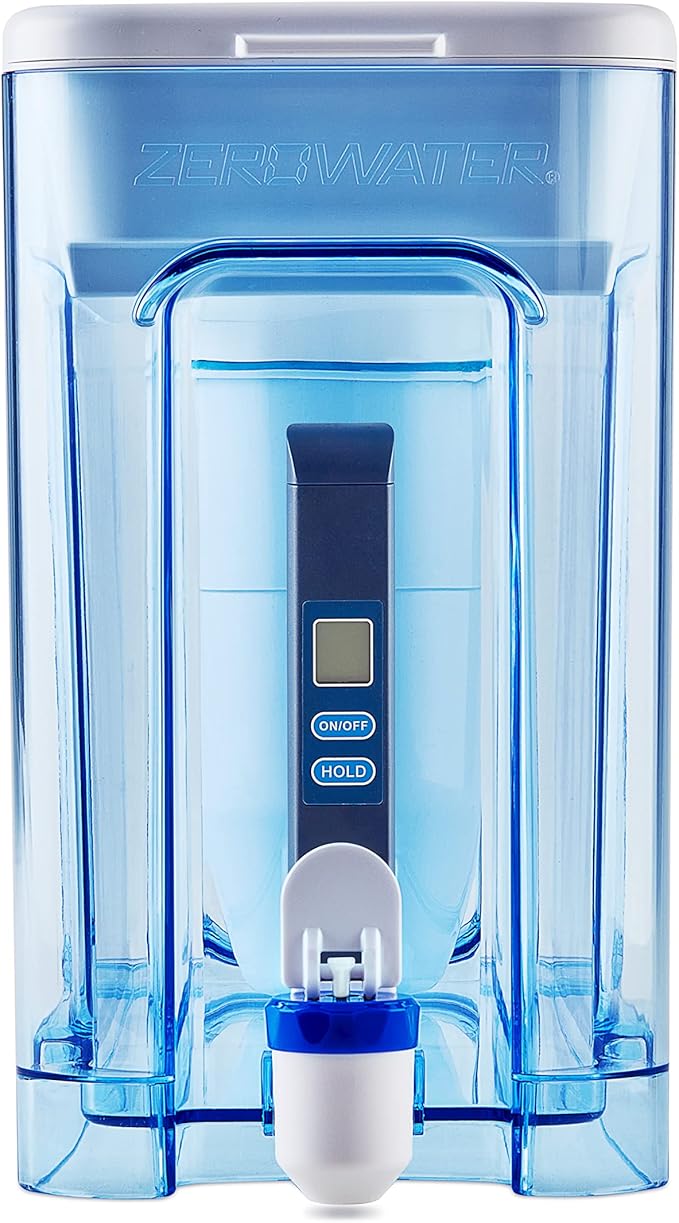 ZeroWater Official Replacement Filter 4-Pack + 32-Cup Ready-Read 5-Stage Water Filter Dispenser