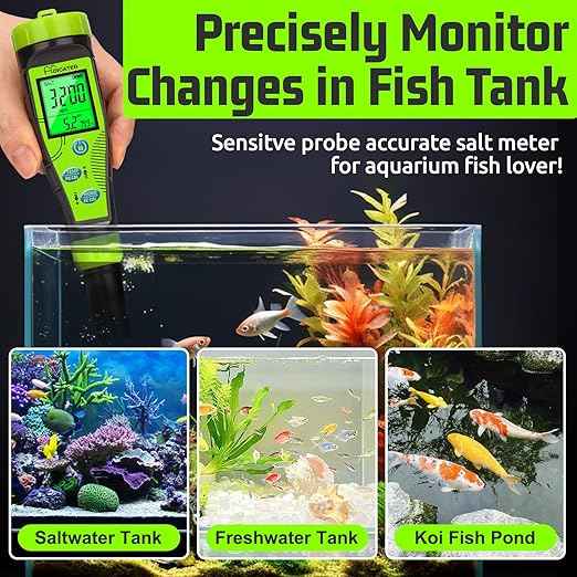 Digital Pool Salt Tester for Swimming Pool Large Simultaneous Screen Salinity pH Meter for Koi Pond Aquarium Fish Tank Hot Tub EC Tester for Indoor Garden Hydroponics Water Quality Tester