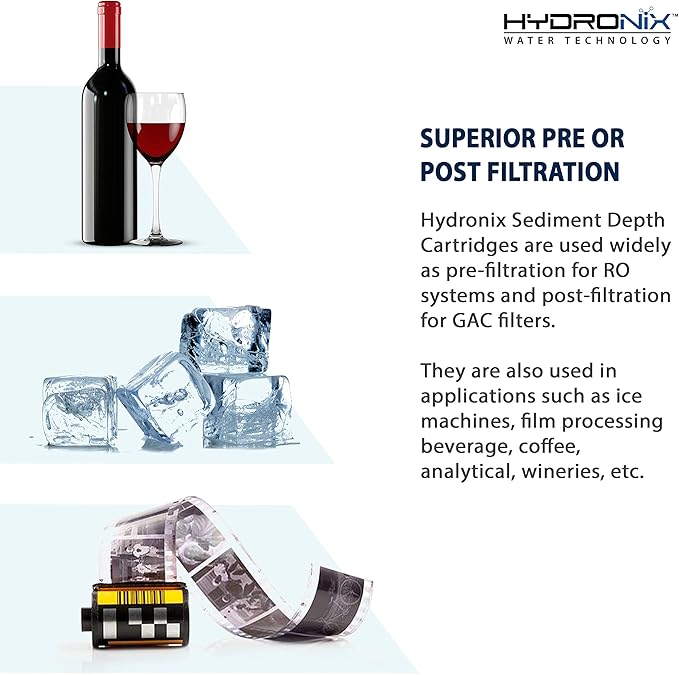 Hydronix SDC-25-2005 Whole House, RO Systems or Commercial Use Sediment Water Filter Cartridge 2.5" x 20" - 5 micron (PACK OF 4)