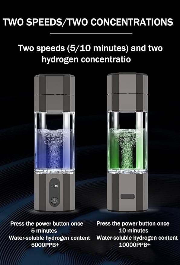 208ML Hydrogen Water Bottle Generator, Up to 5000-10000PPB+, Portable H2 Maker Water ionizer Machine, PEM Technology, for Husband, Wife, Lovers, Friends