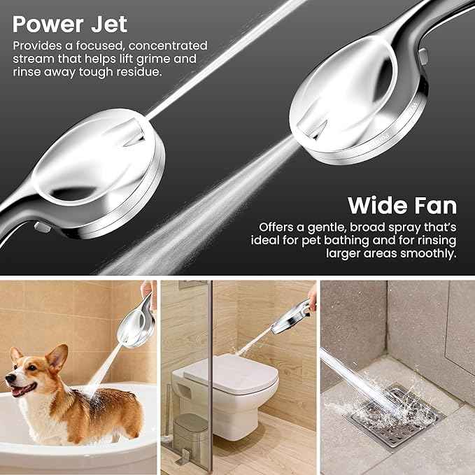 Clarston Filtered Shower Head with Handheld, 10 Modes High Pressure Detachable Showerhead with Filters, Showerheads Filter for Hard Water, Anti-Clog Silicone Nozzles, Removes Chlorine & Heavy Metals