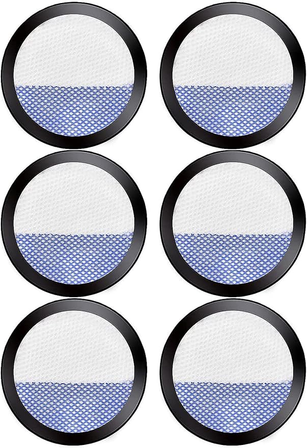 6 Pack Replacement Filters for Eureka RapidClean Pro Cordless Stick Vacuum Cleaner NEC180 NEC185 NEC186 NEC190 - AquaVibe
