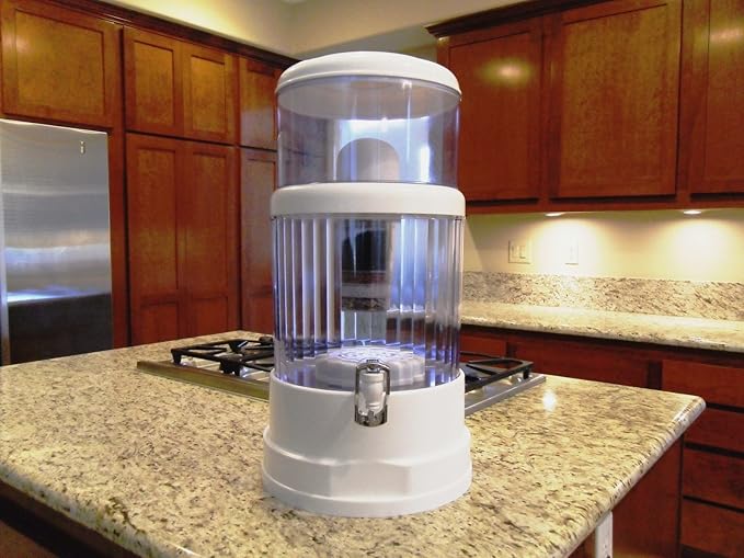 6-Gallon Countertop Gravity Water Filter System - Portable Alkaline Filtration System - Enjoy Clean and Mineral-Rich Hydration at Home, Office, or Travel