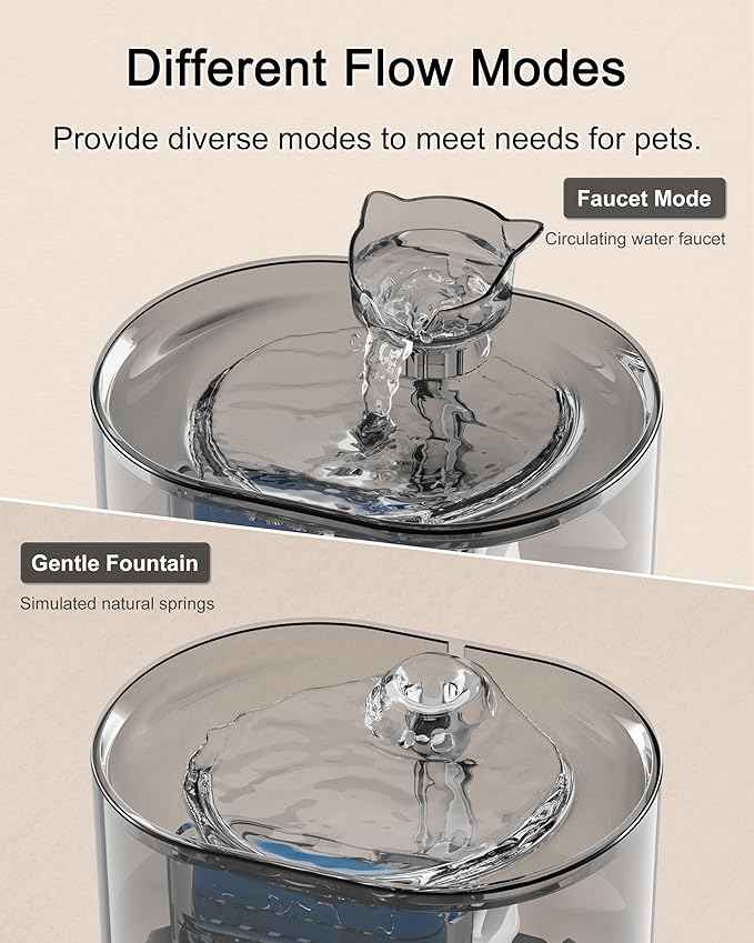 Cat Fountain Kitty Spout Cat Water Fountain for Cats Inside 2.2L/73Oz Automatic Pet Water Fountain Quiet Cat Fountains for Drinking Water Fountains for Cats Indoor Filters Included