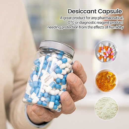 2 Gram 110 Pack Desiccant Packs Food Grade, Silica Gel Capsule with Indicating Silica Gel Beads (Orange to White), Moisture Absorber Packets Silica Gel Packets