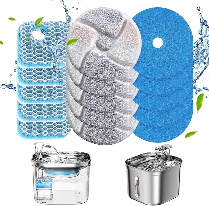 Pet Water Fountain Filter Replacement, 4.1" Purification with Triple Filtration, Featuring Multi-Layer Filtration for Optimal Water Quality for Busy Pet Parents Seeking Clean Fresh Water (12 Pcs)