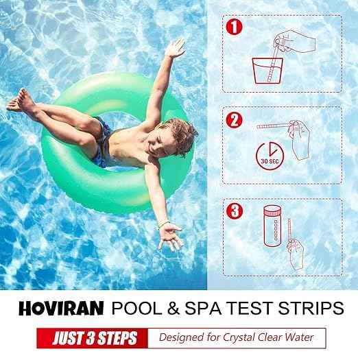 Hot Tub Test Strips, Spa Test Strips for Hot Tub-Reliable Pool Water Testing Kit for Chlorine, Bromine, pH, Hardness, Alkalinity and More,50 ct