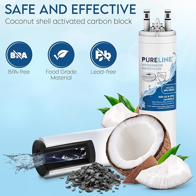 Pureline Replacement for WF3CB Refrigerator Water Filter, Compatible with Pure Source 3 Water Filter (3 Pack)