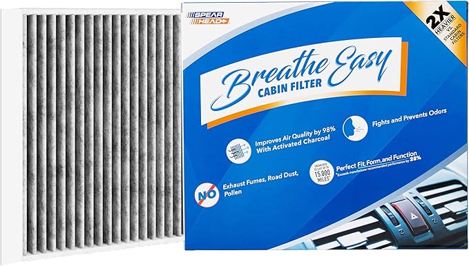 Spearhead Odor Defense Breathe Easy AC & Heater Cabin Filter | Fits 2015-25 Mustang Like OEM | Up to 25% Longer Lasting w/Activated Carbon (BE-152) - AquaVibe