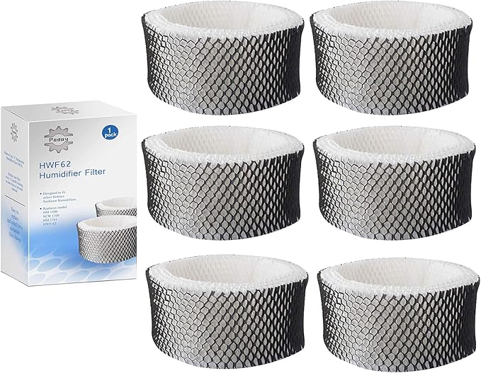 Podoy HWF62 Humidifier Filter Compatible with Holmes Sunbeam Humidifier Filter A, Replace HWF62 HWF62CS HWF62D SCM1100 SCM1701 SCM1702 SCM1762 SF212 HM1300 HM1761 (6 Pack)