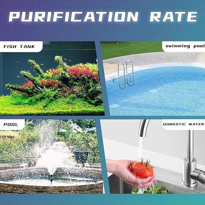 55W UV Light for Above Groud Pool Cold Plunge Aquarium Algae Control with UVC Bulb Stainless Steel Ultraviolet Green Water Machine Algae Remover for Pond