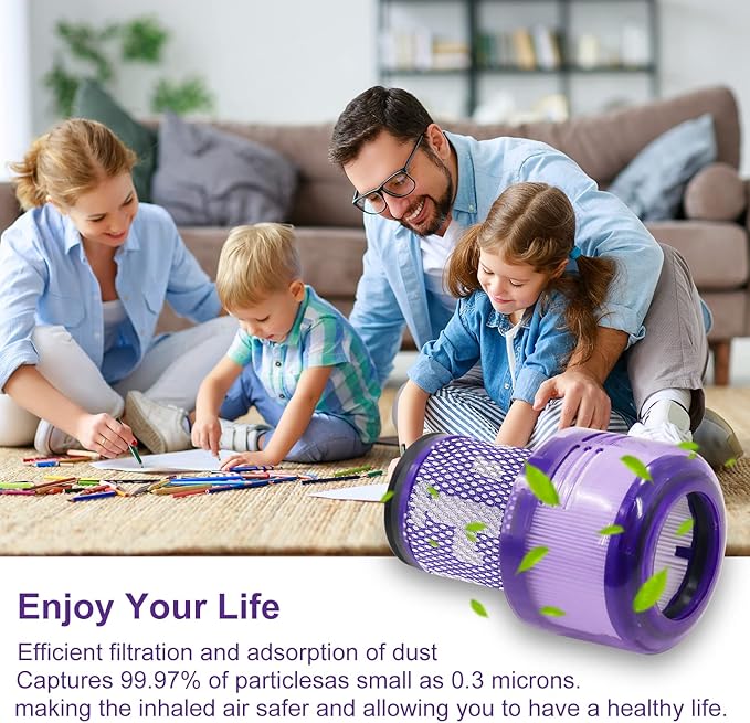 V12 Cordless Vacuum Filter Compatible with Dyson V12 Detect Slim, Removable and Washable V12 Replacement Filter, Part No.971517-01 - AquaVibe