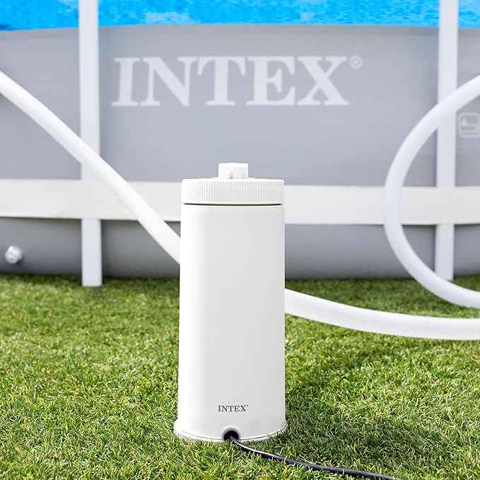 INTEX C1000 Cartridge Filter Pump for AGP: 1000 GPH Pump Flow Rate - Cartridge Gauge Indicator - HydroAeration Technology - Includes Type A Filter Cartridge - Turnover Rate/System Flow 750 GPH