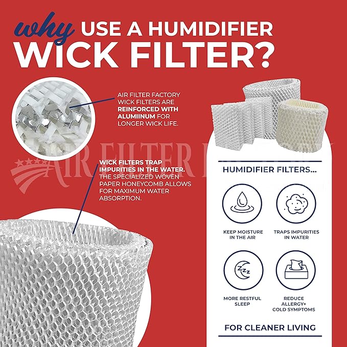 Air Filter Factory Wick Filter H64-C, HM1645, HM-1645, HM1730, HM-1730, HM1745, HM1750, HM-1750, HWF-64, HWF64 Replacement For Holmes Humidifier Wick Filter