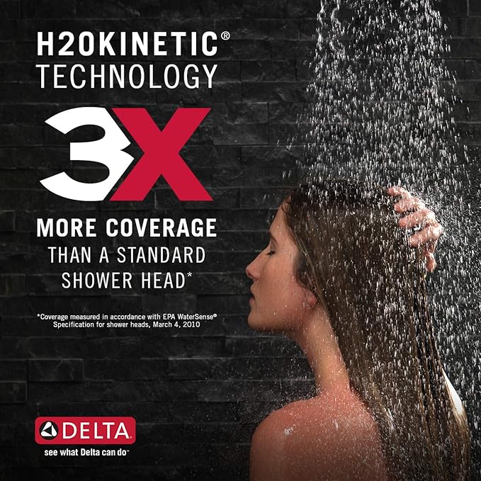 Delta 58620-BL25-PK 2-in-1 Dual Shower Head, Black, 5 Spray Settings, Lifetime Limited Warranty