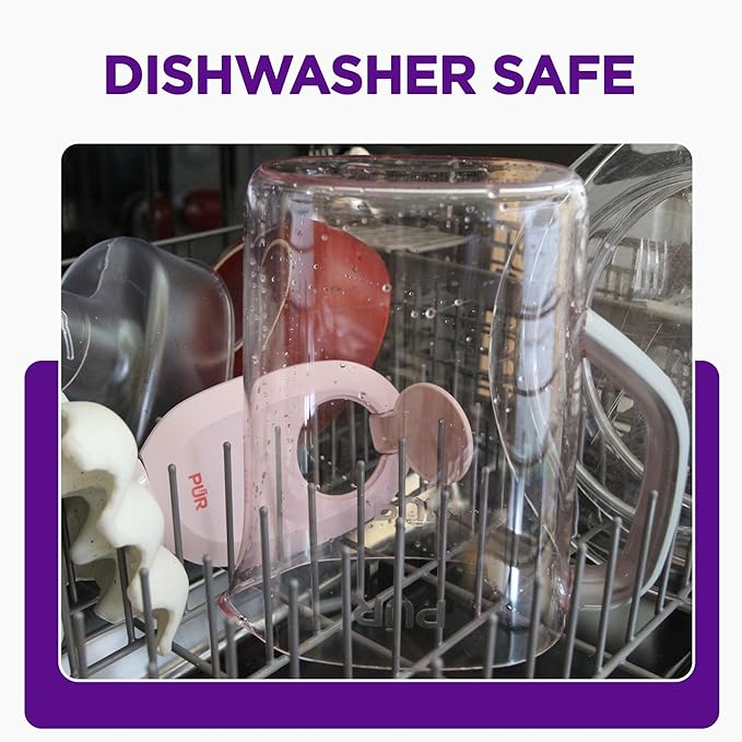 PUR 7-Cup Water Pitcher, 1 Genuine Filter, Cleaner, Great-tasting Water, Dishwasher Safe, Powerful, Faster Filtration, LockFit Cap Design - Blush