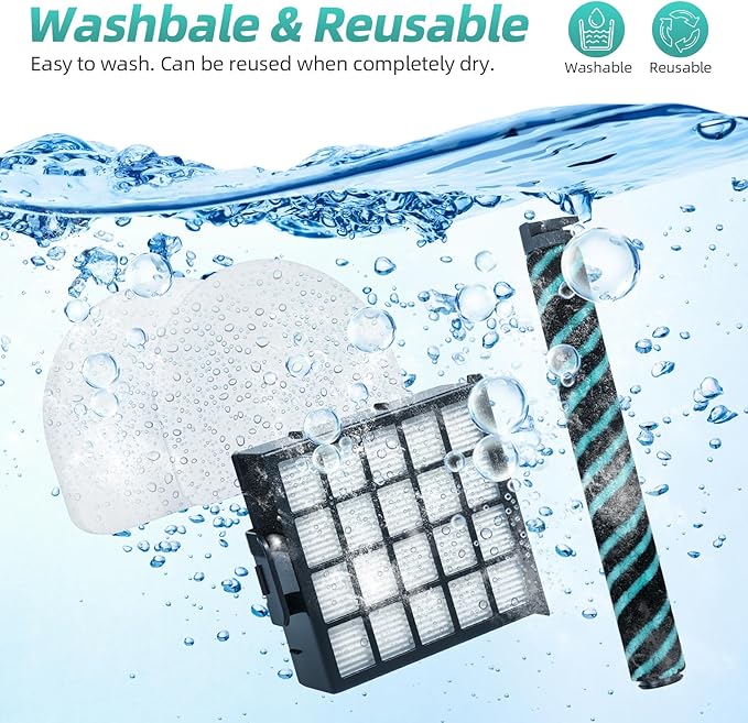 AZ4002 AZ4000 AZ4000C Filter Replacement Parts for Shark Power Detect Pro Max Upright Vacuum Cleaner -1 Roller Brush 2 HEPA Filters 4 Foam & Felt Filters 1 Cleaning Brush - AquaVibe