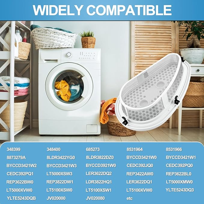 UPGRADED 8531964 W10828351 Dryer Lint Trap Filter & Cover with Stainless Steel Mesh Screen Compatible with Whirlpool Kenmore Dryer/Washer Replaces 4338557 AP5985829 by Cenipar