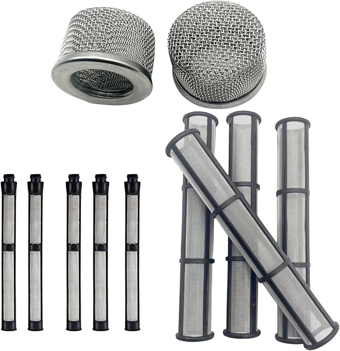 Airless Spray Filter Screen set 244067 181072 287032 Replacement for Graco Paint Sprayer Parts 695 795 1095 1595 3900 5900 7900,Pump Inner Core and Gun Filter - AquaVibe