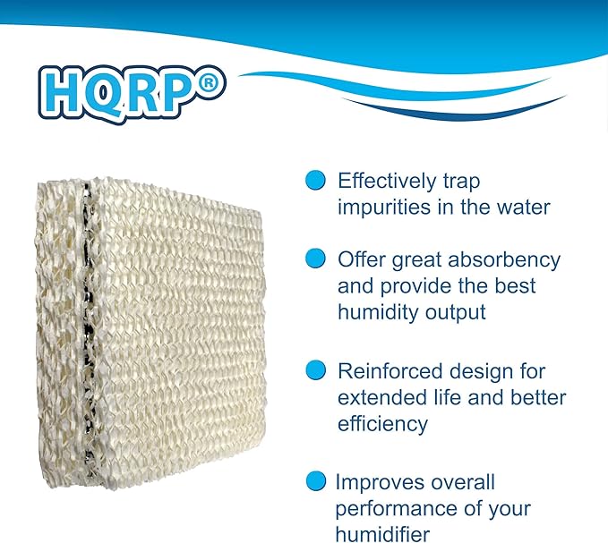 HQRP Wick Filter Compatible with Duracraft DH803 / DH804 / DH805 / DH806 / DH807 / DH810 / DH815 / DA1007 Natural Cool Moisture Humidifier, AC-809 / D09-C/AC-815 Replacement