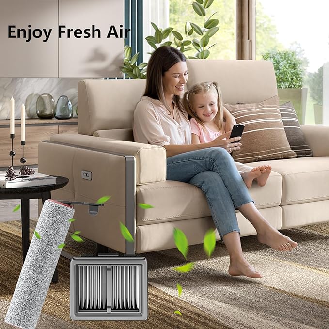 Replacement Vacuum Filters Roller Brushes Compatible with Dreame H12 Pro Wet Dry Vacuum Cleaner, Efficient Replacement Filters for Clean Floors (【H12Pro】 1 Brush 2 Filters) - AquaVibe