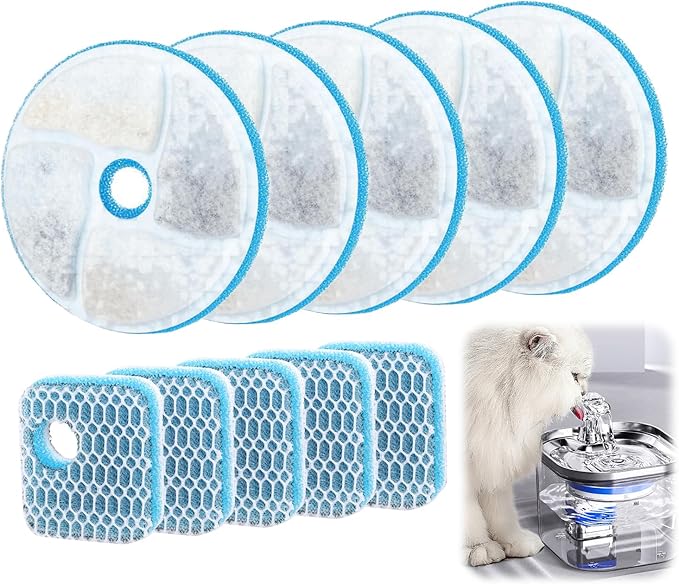 Pet Water Fountain Filter Replacement, 4.1" Purification with Triple Filtration, Featuring Multi-Layer Filtration for Optimal Water Quality for Busy Pet Parents Seeking Clean Fresh Water (12 Pcs)
