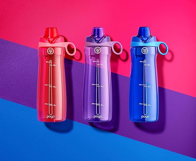 Pogo BPA-Free Plastic Water Bottle with Chug Lid, 32 Oz, Quetzal Teal