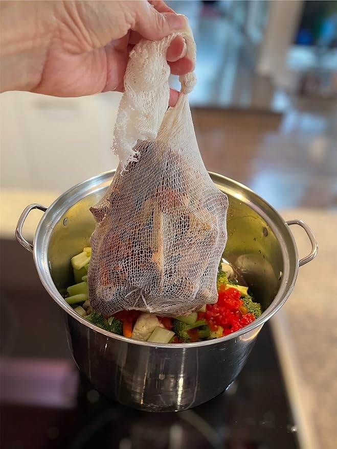 Regency Wraps Soup Socks, 24-inch 100 Pack, 100% Cotton Mesh Bags; for Clear Broths, Delicious Soups with No Straining; Fits Whole Chicken, Stew Meat, or Veggies