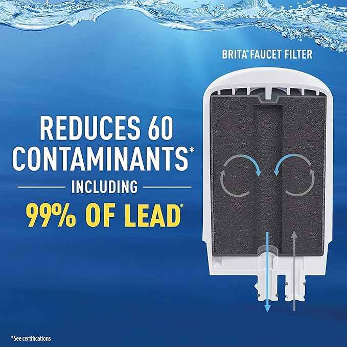 Brita On Tap Faucet Water Filter System, Includes:1 System+2 Filters